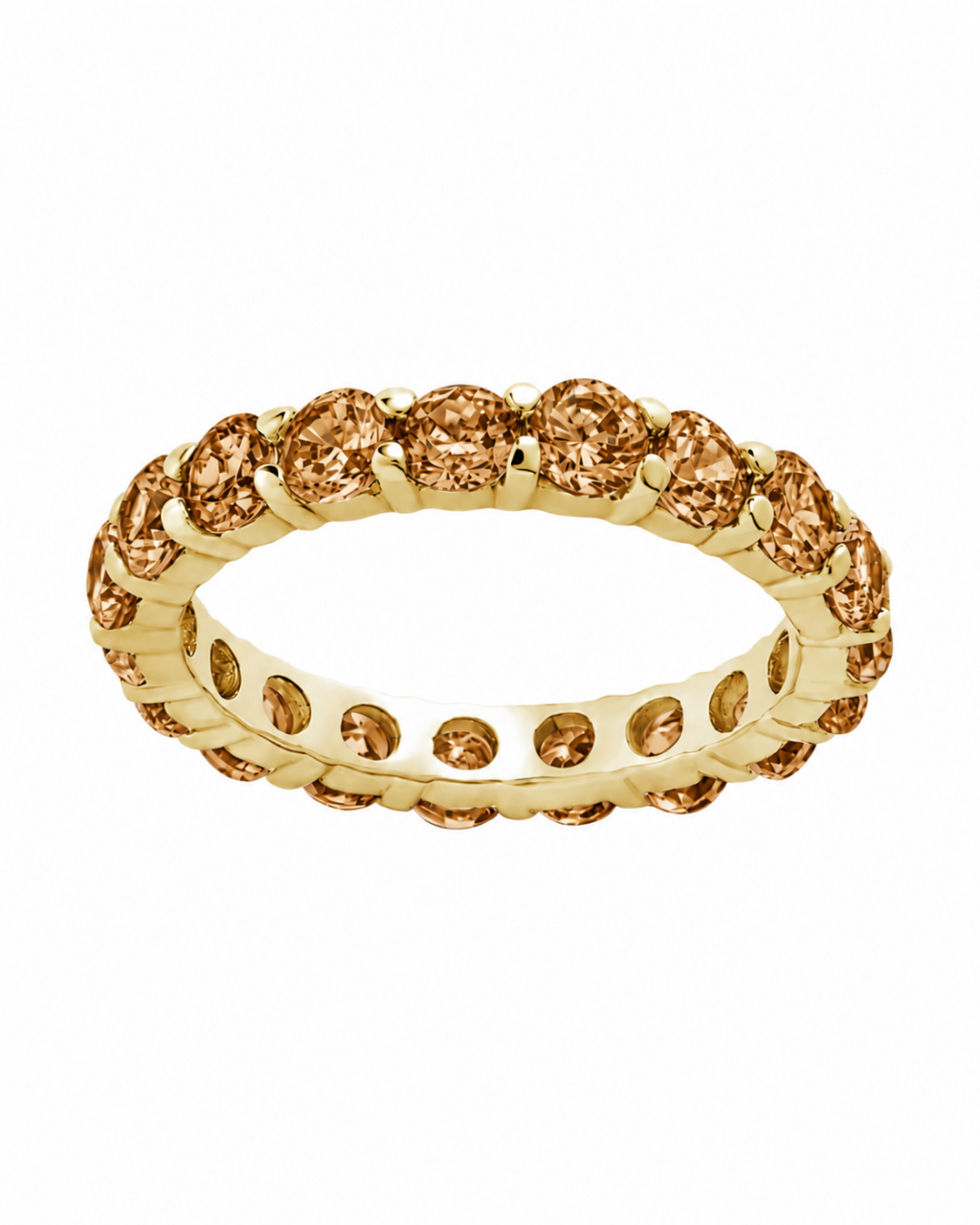 Sterling Silver Gracie Champagne CZ Eternity Ring