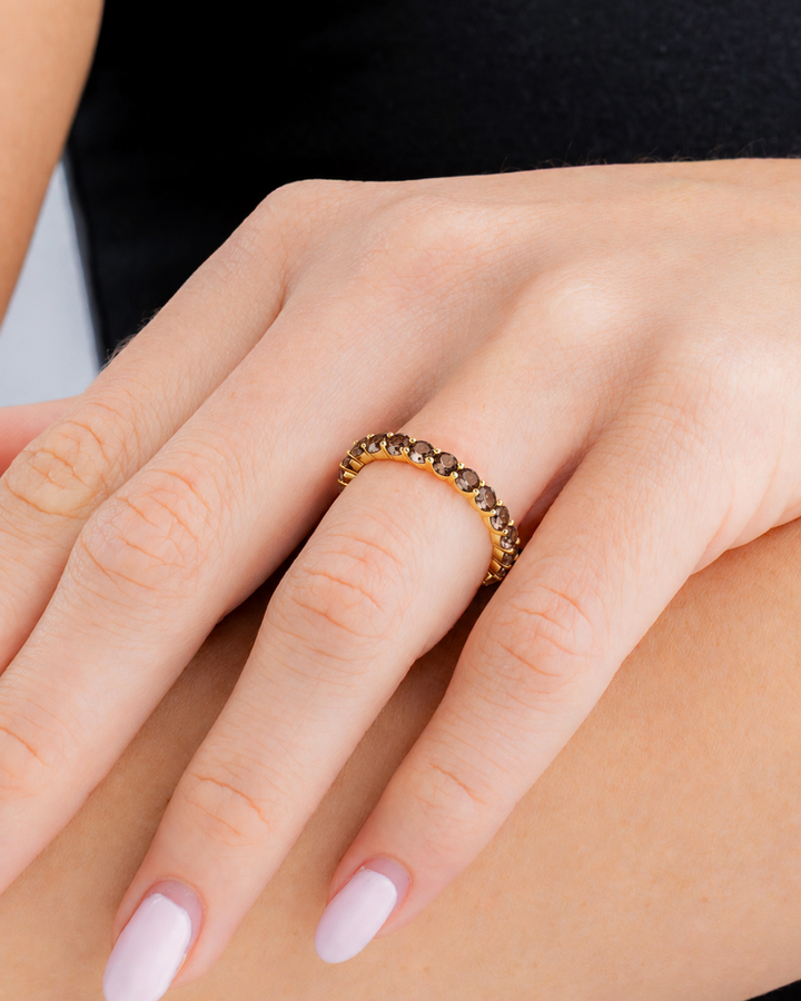 Sterling Silver Gracie Chocolate CZ Eternity Ring