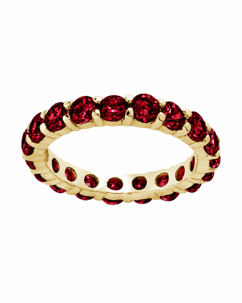 Sterling Silver Gracie Garnet CZ Eternity Ring