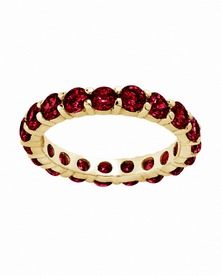 Sterling Silver Gracie Garnet CZ Eternity Ring