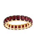 Sterling Silver Rio Baguette Garnet CZ Ring
