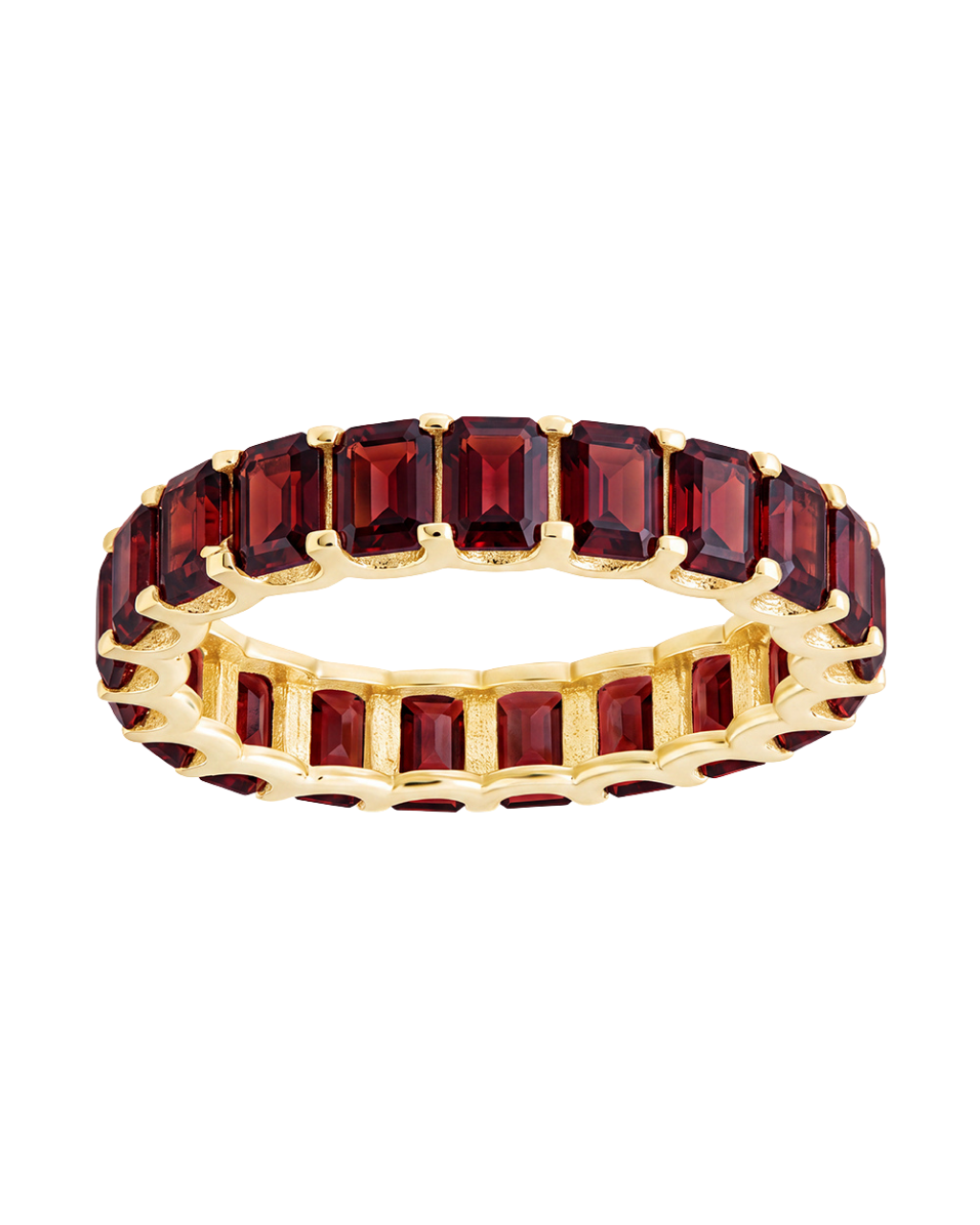 Sterling Silver Rio Baguette Garnet CZ Ring