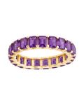 Sterling Silver Rio Baguette Amethyst CZ Ring