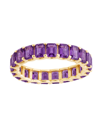 Sterling Silver Rio Baguette Amethyst CZ Ring
