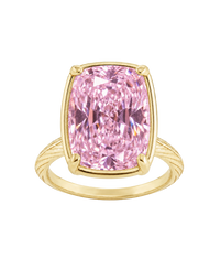 Sterling Silver Midi Elongated Cushion Pink Sapphire CZ Ring