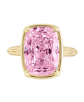 Sterling Silver Midi Elongated Cushion Pink Sapphire CZ Ring