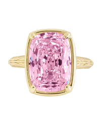 Sterling Silver Midi Elongated Cushion Pink Sapphire CZ Ring