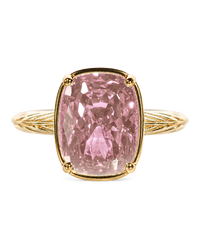 Sterling Silver Midi Elongated Cushion Pink Sapphire CZ Ring