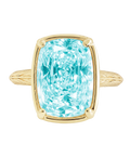 Sterling Silver Midi Elongated Cushion Aquamarine CZ Ring