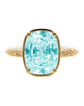 Sterling Silver Midi Elongated Cushion Aquamarine CZ Ring