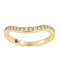 Sterling Silver Pave Crescent Stacking Ring
