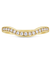 Sterling Silver Pave Crescent Stacking Ring