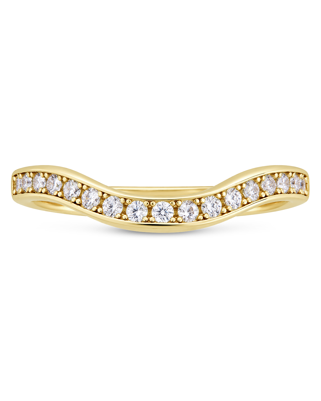 Sterling Silver Pave Crescent Stacking Ring
