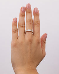Sterling Silver Elongated Cushion Luxe Eternity Ring