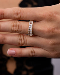 Sterling Silver Elongated Cushion Luxe Eternity Ring