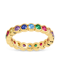 Sterling Silver Helene Bezel Rainbow CZ Ring
