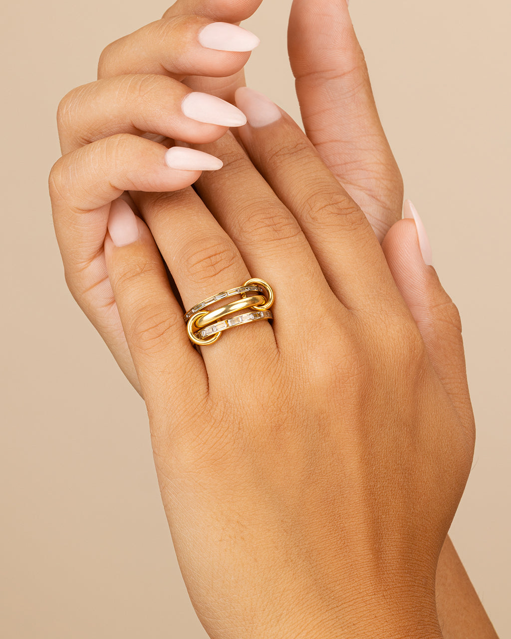 Ellis CZ Linked Stacking Ring Set