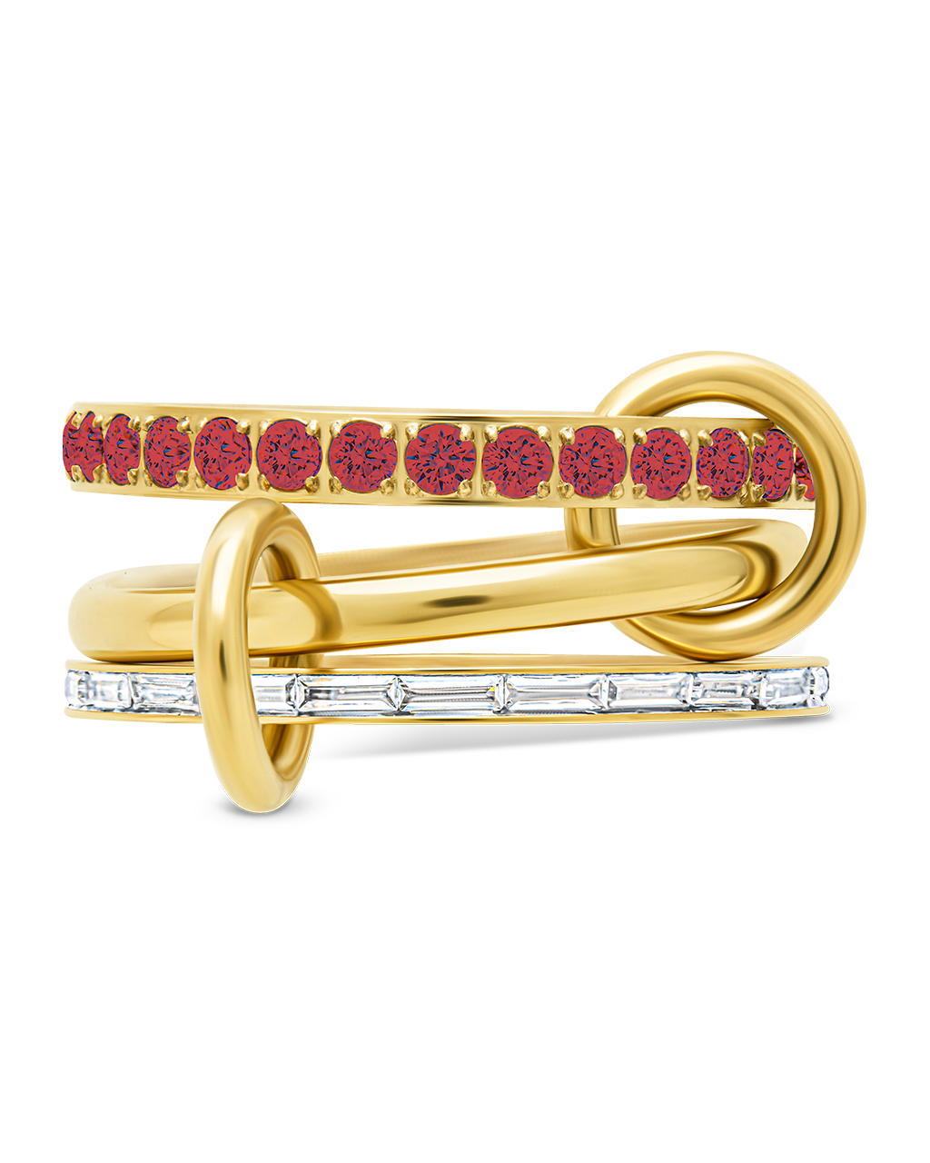 Thea CZ Linked Stacking Ring Set