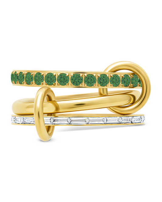 Thea CZ Linked Stacking Ring Set