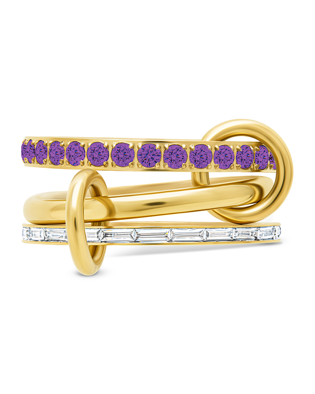 Thea CZ Linked Stacking Ring Set