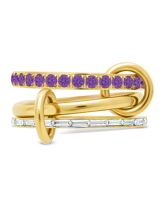 Thea CZ Linked Stacking Ring Set