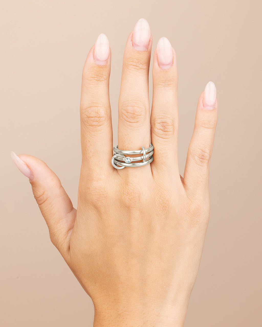 Nara CZ Linked Stacking Ring Set
