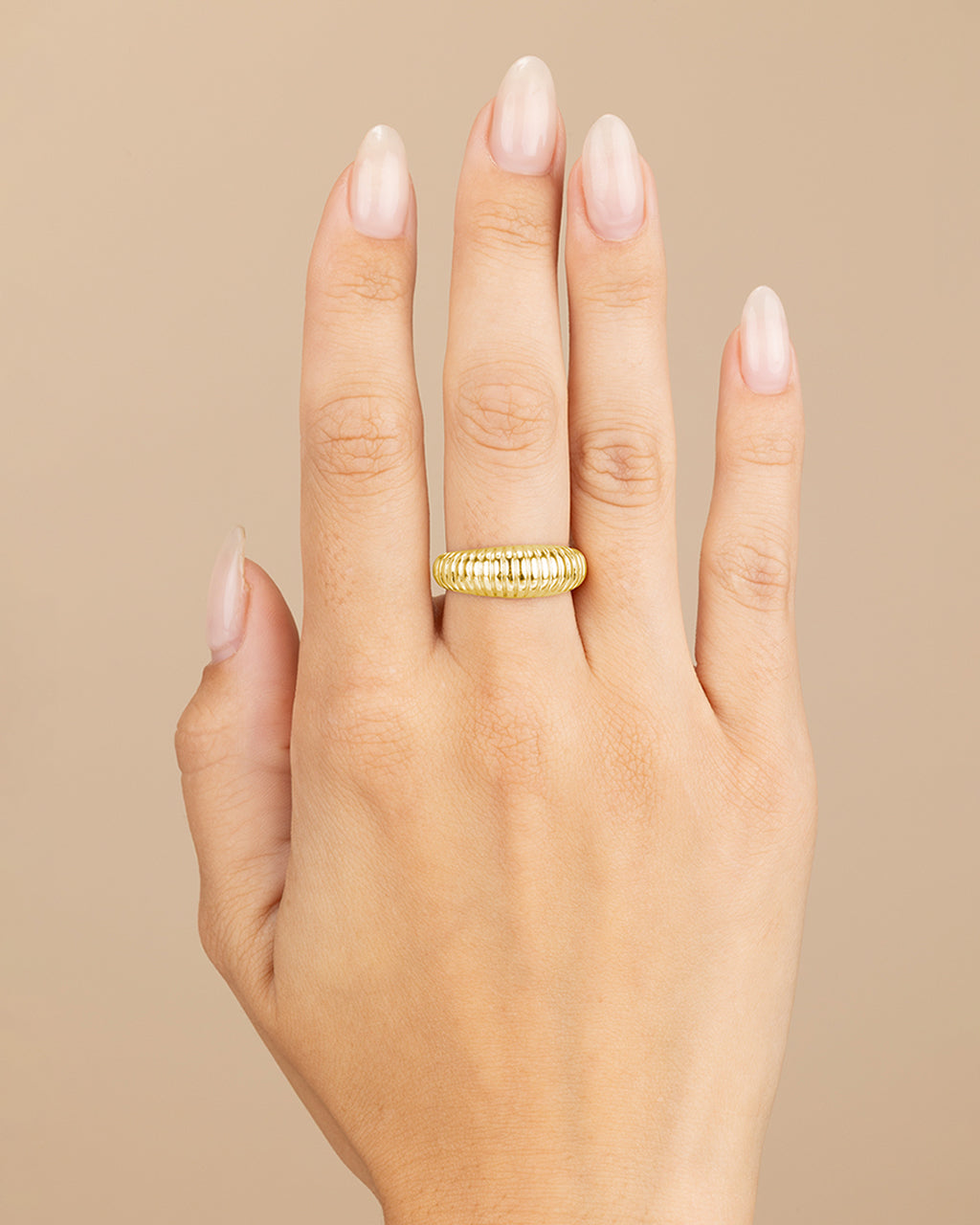 Ribbed Open Bombe Ring
