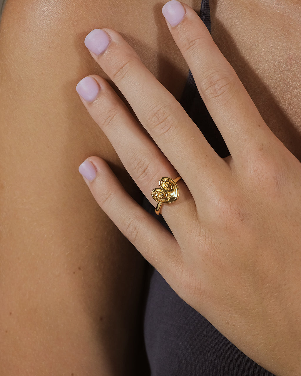 Woman Wearing Palmier Signet Ring