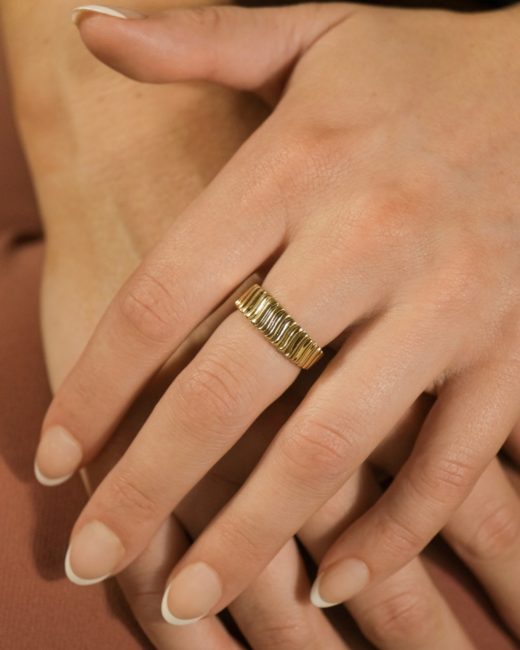 Luna Textured Row Ring