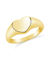 Sterling Silver Cora Heart Signet Ring - Sterling Forever