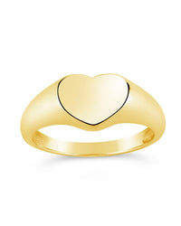 Sterling Silver Cora Heart Signet Ring - Sterling Forever