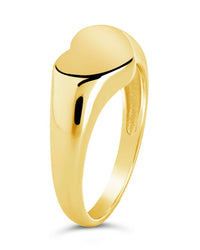 Sterling Silver Cora Heart Signet Ring - Sterling Forever