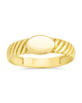 Sterling Silver Dixie Ribbed Signet Ring - Sterling Forever