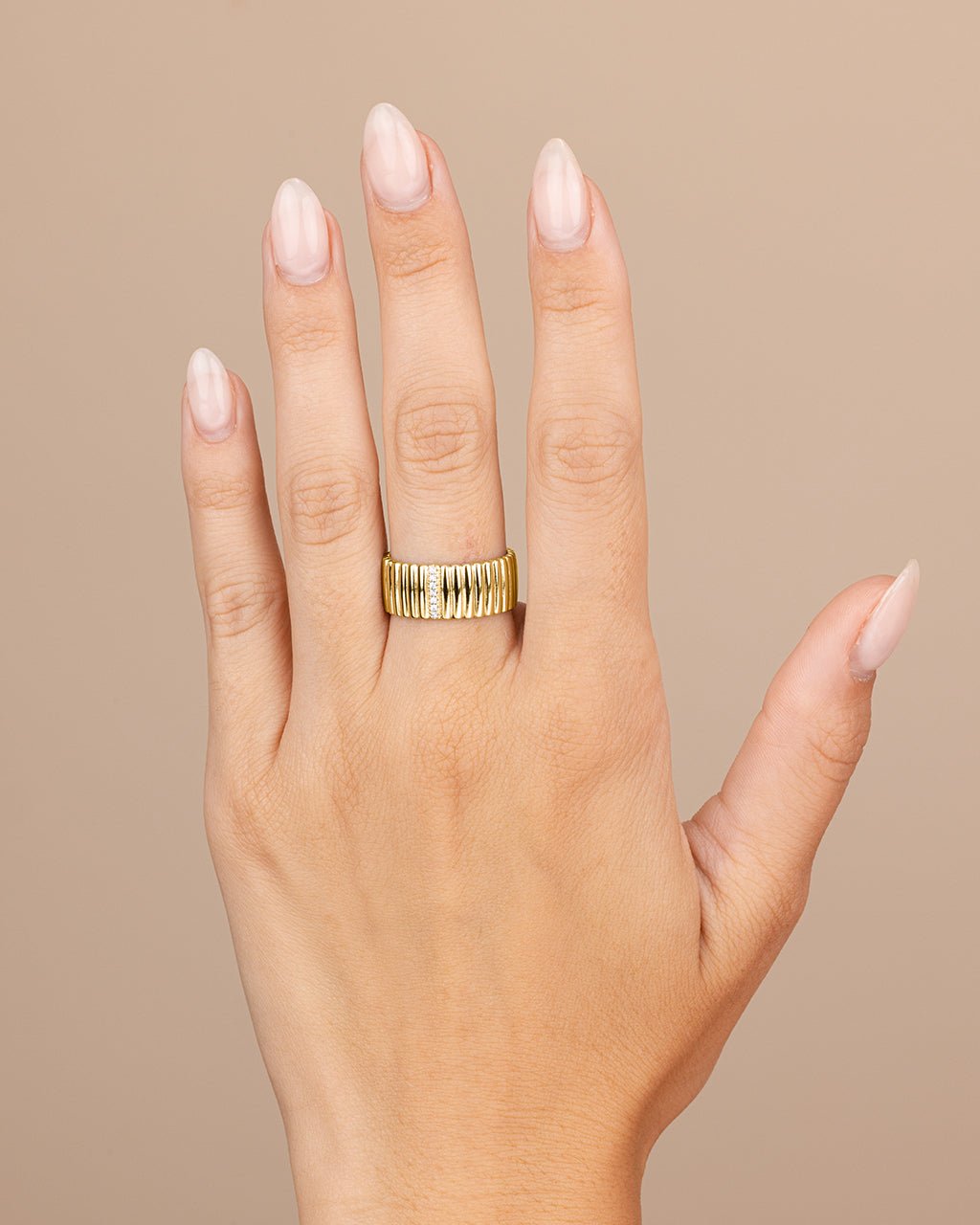 Sterling Silver Robyn Ribbed Band Ring - Sterling Forever
