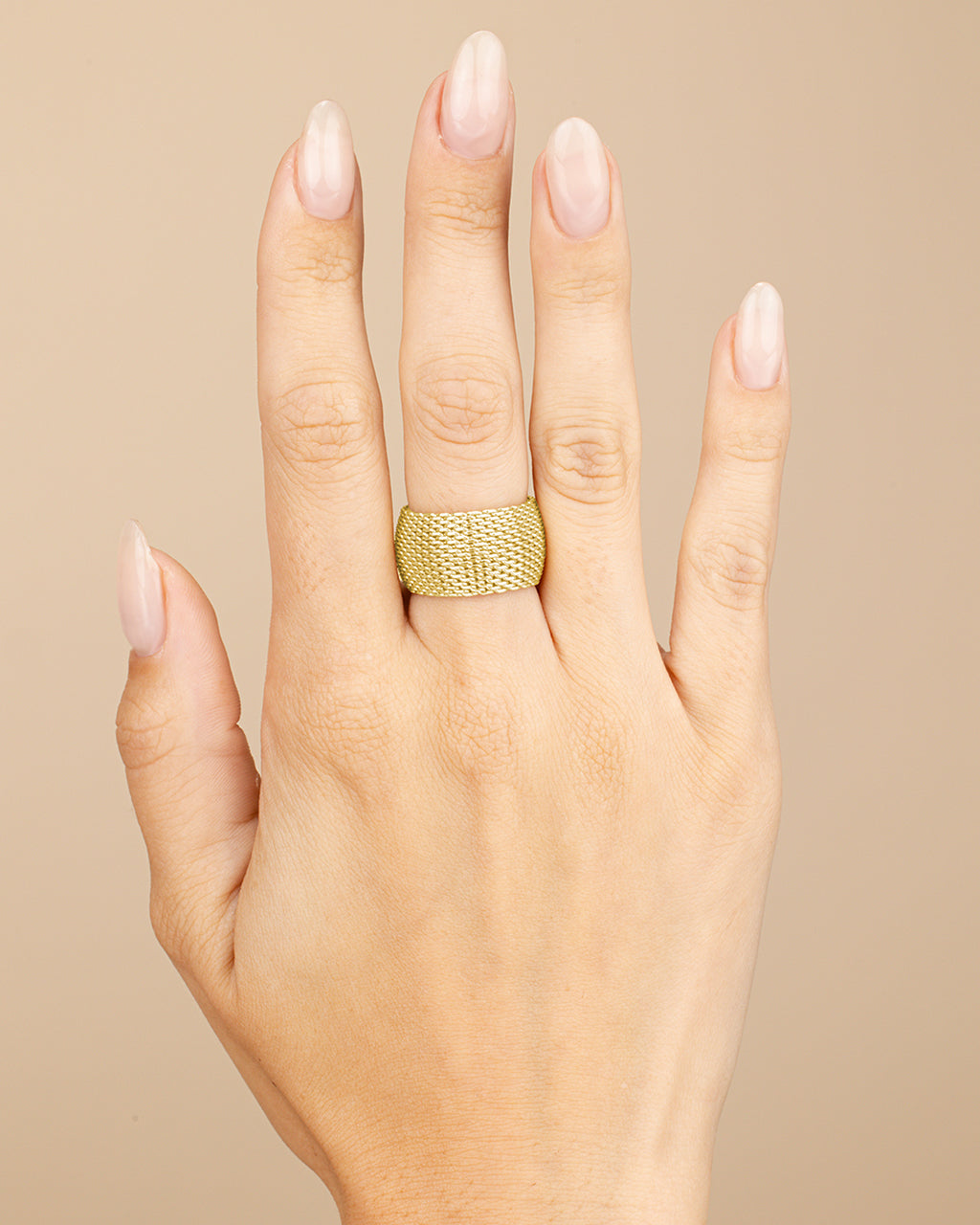 Sterling Silver Wide Mesh Ring