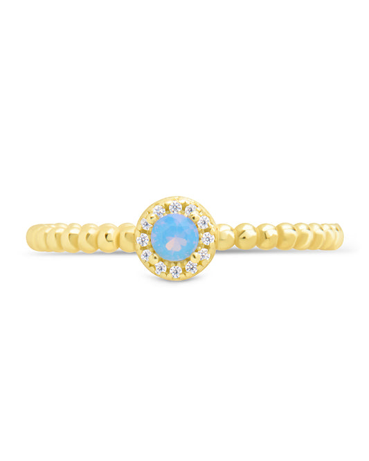 Sterling Silver Layla Opal Textured Ring