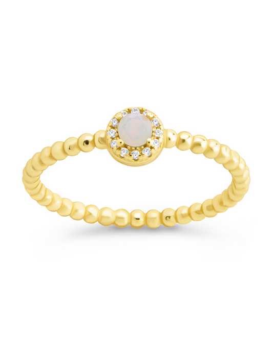 Sterling Silver Layla Opal Textured Ring