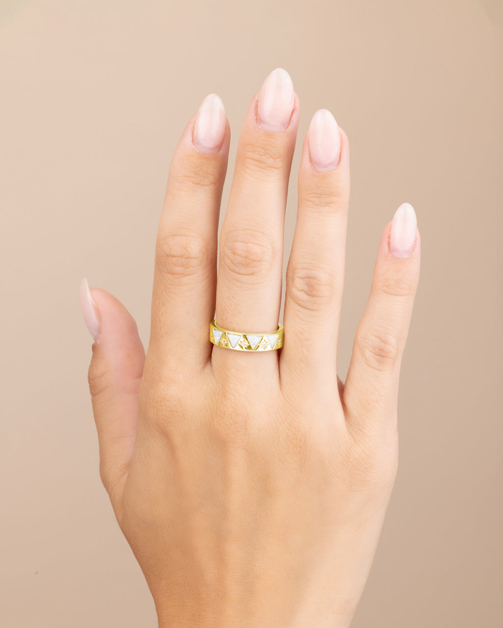 Sterling Silver Ashley Opal Trinity Band Ring