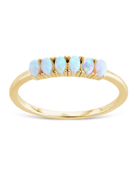 Sterling Silver Blue Opal Cluster Ring