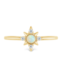Sterling Silver White Opal Sparkle Ring