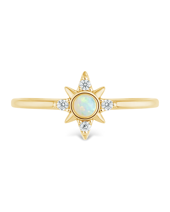 Sterling Silver White Opal Sparkle Ring