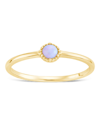 Sterling Silver Blue Opal Solitaire Ring