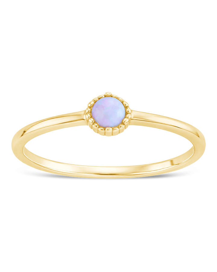 Sterling Silver Blue Opal Solitaire Ring