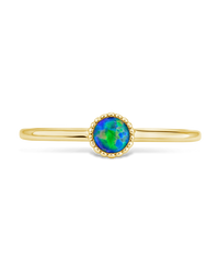 Sterling Silver Green Opal Solitaire Ring