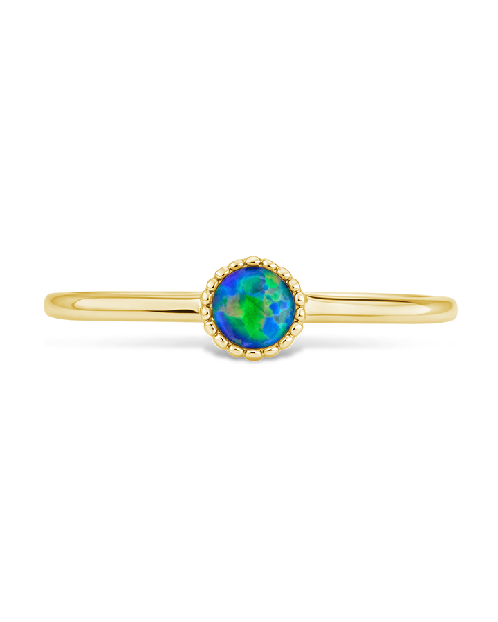 Sterling Silver Green Opal Solitaire Ring