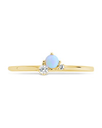 Sterling Silver Blue Opal Trio Ring