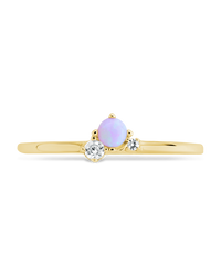 Sterling Silver Pink Opal Trio Ring