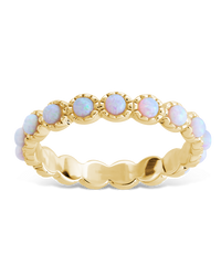 Sterling Silver White Opal Eternity Ring
