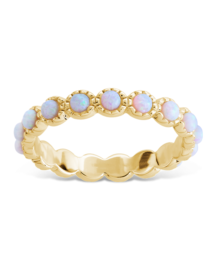 Sterling Silver White Opal Eternity Ring