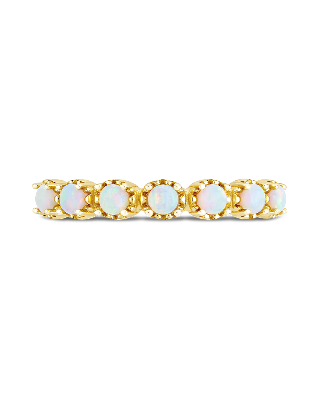 Sterling Silver White Opal Eternity Ring